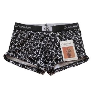 Calvin Klein Low Rise Trunk Underwear Microfiber Black Logo Band 1996 XL